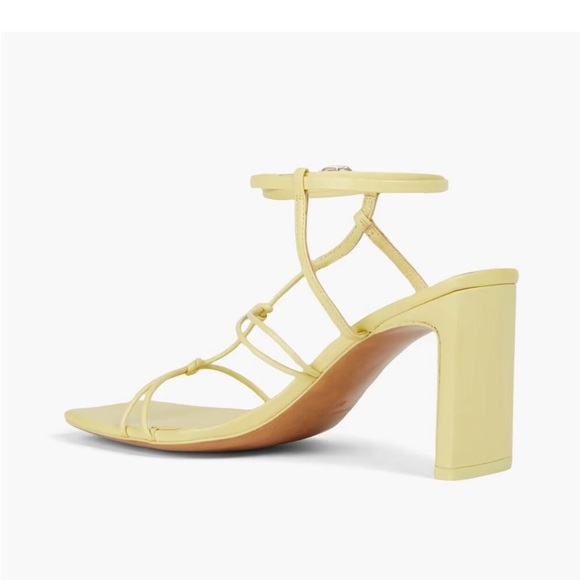 Jonathan Simkhai Niki strapy leather sandals in Chamomile yellow block heel NWT - Picture 2 of 8